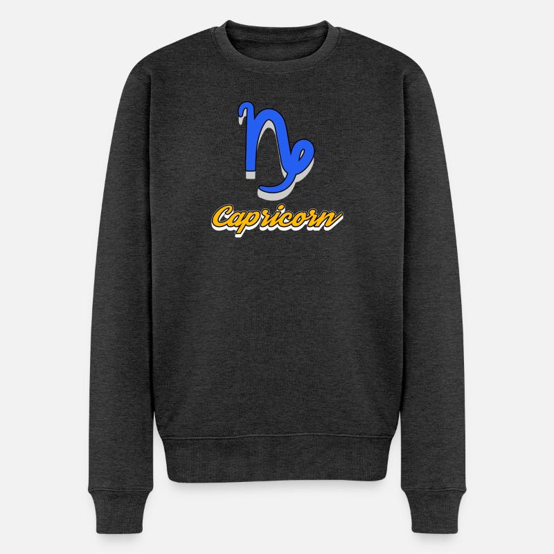 Tierkreiszeichen Astronomie Esoterik Steinbock - Männer Premium Bio Pullover - Anthrazit meliert