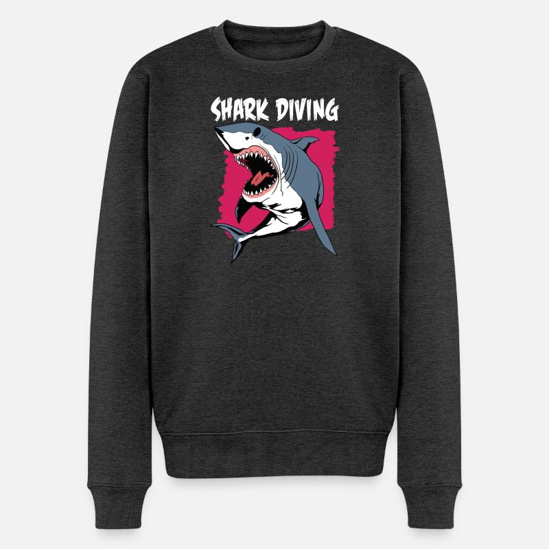 Shark Diving | Plongée Avec Les Requins - Pull Premium bio Homme - anthracite chiné