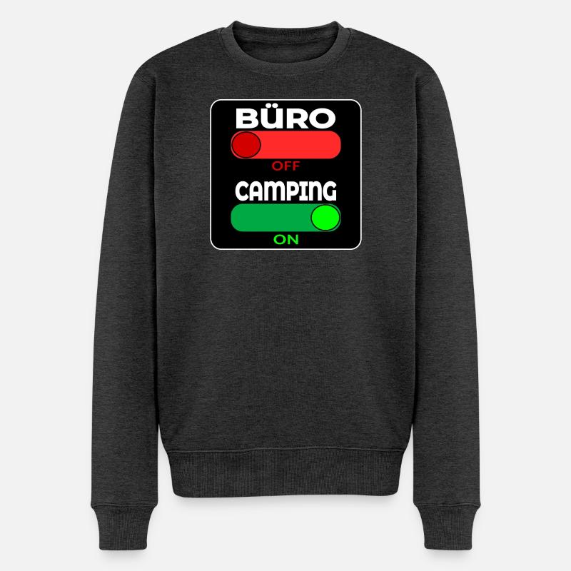 CAMPING SPRÜCHE - Männer Premium Bio Pullover - Anthrazit meliert
