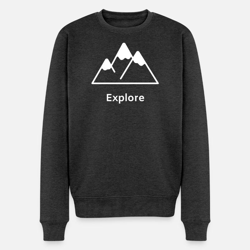 Explore - Pull Premium bio Homme - anthracite chiné