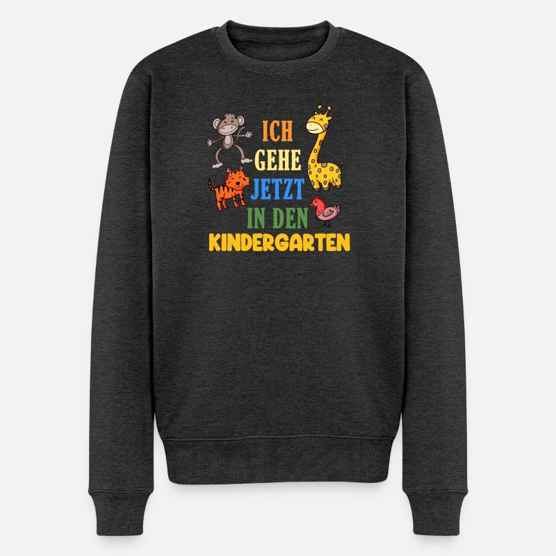 Kindergarten Zoo Tiere - Männer Premium Bio Pullover - Anthrazit meliert