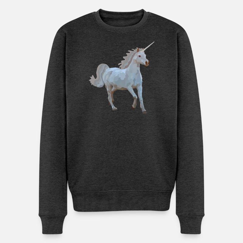 Elron, das Einhorn - Männer Premium Bio Pullover - Anthrazit meliert