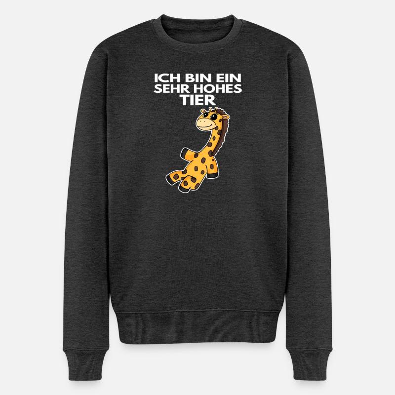 Teamleiter Giraffe - Männer Premium Bio Pullover - Anthrazit meliert