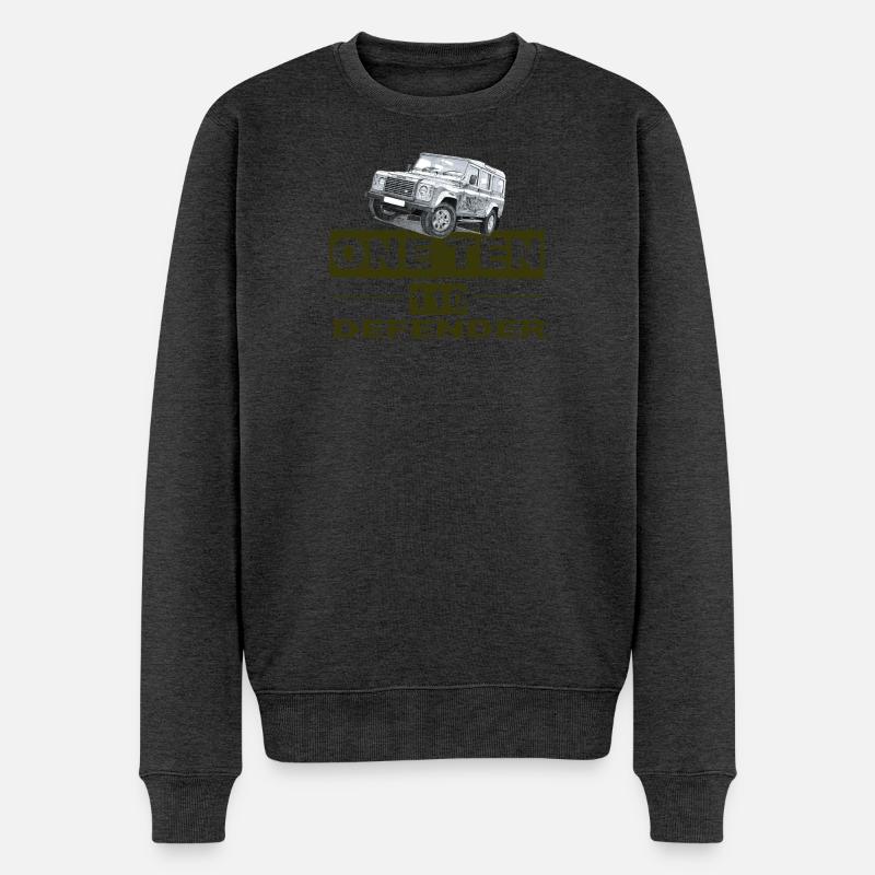 One Ten Defender 110 Land-Rover - Männer Premium Bio Pullover - Anthrazit meliert