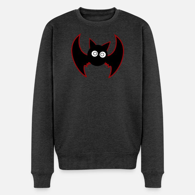 Halloween Fledermaus - Männer Premium Bio Pullover - Anthrazit meliert