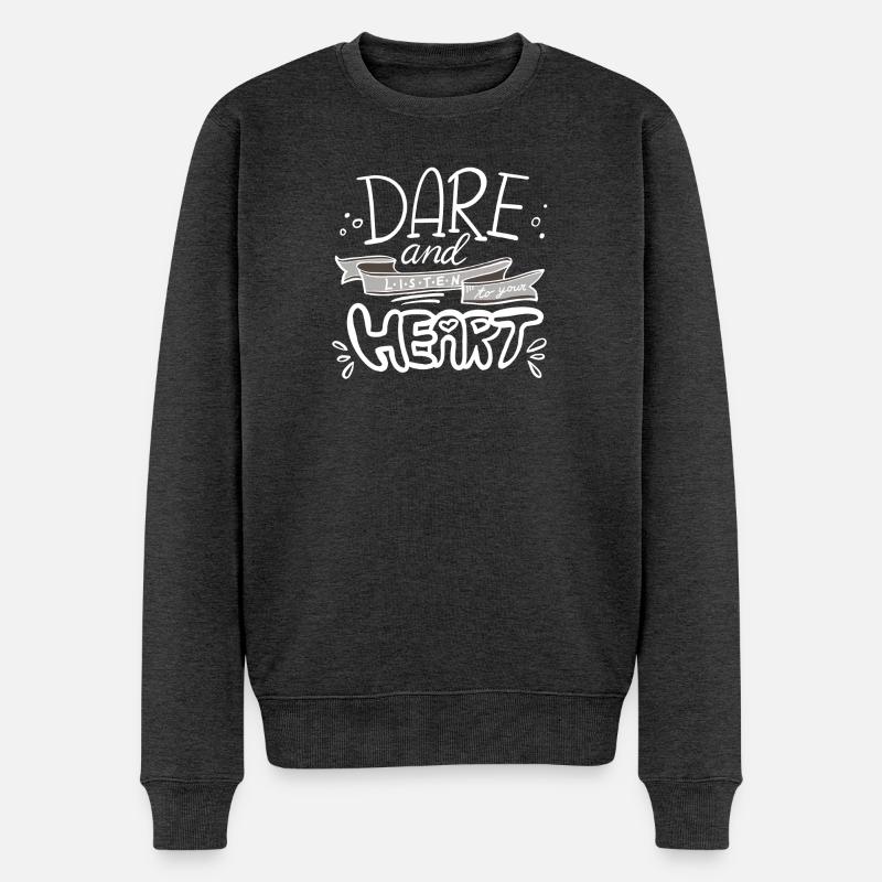 Message de motivation à la main - Pull Premium bio Homme - anthracite chiné