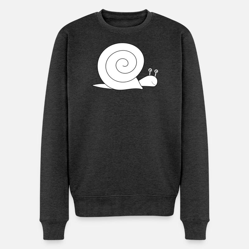 Schnecke - Männer Premium Bio Pullover - Anthrazit meliert
