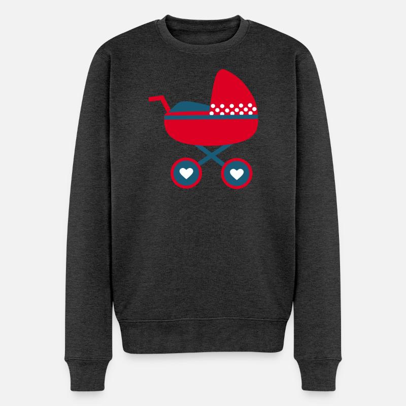 Naissance Bébé 2025 Idée Cadeau - Pull Premium bio Homme - anthracite chiné