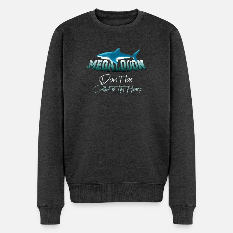Megalodon Hunter - Megalodon Hai - Männer Premium Bio Pullover - Anthrazit meliert