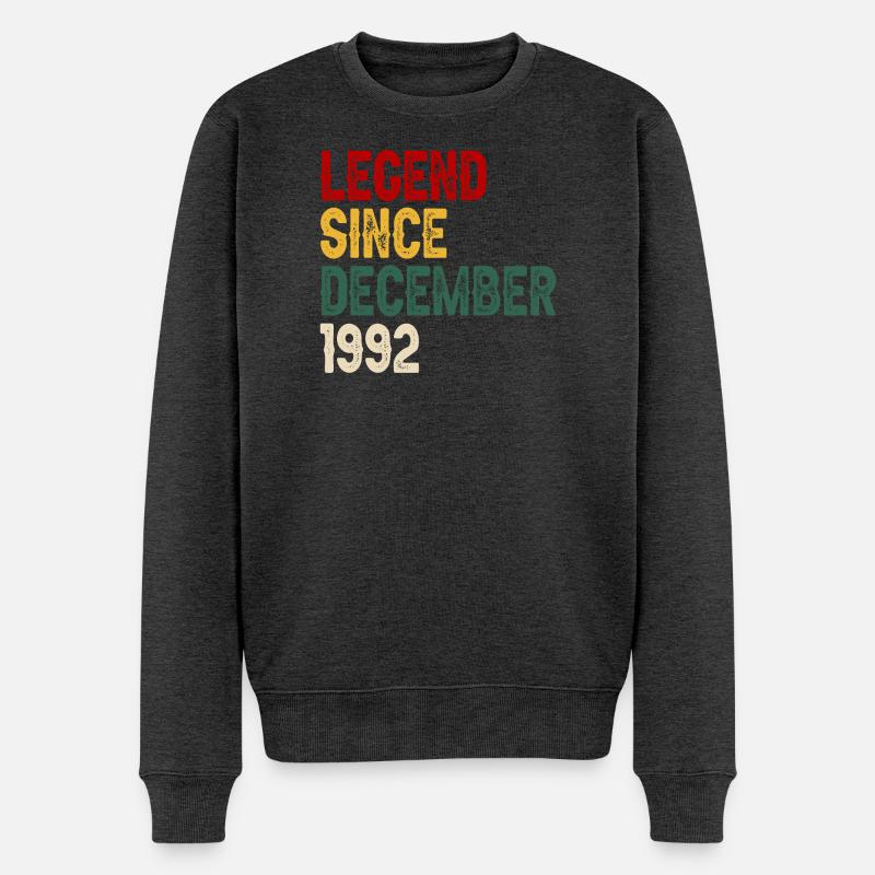 Legende seit Dezember 1992 - Männer Premium Bio Pullover - Anthrazit meliert