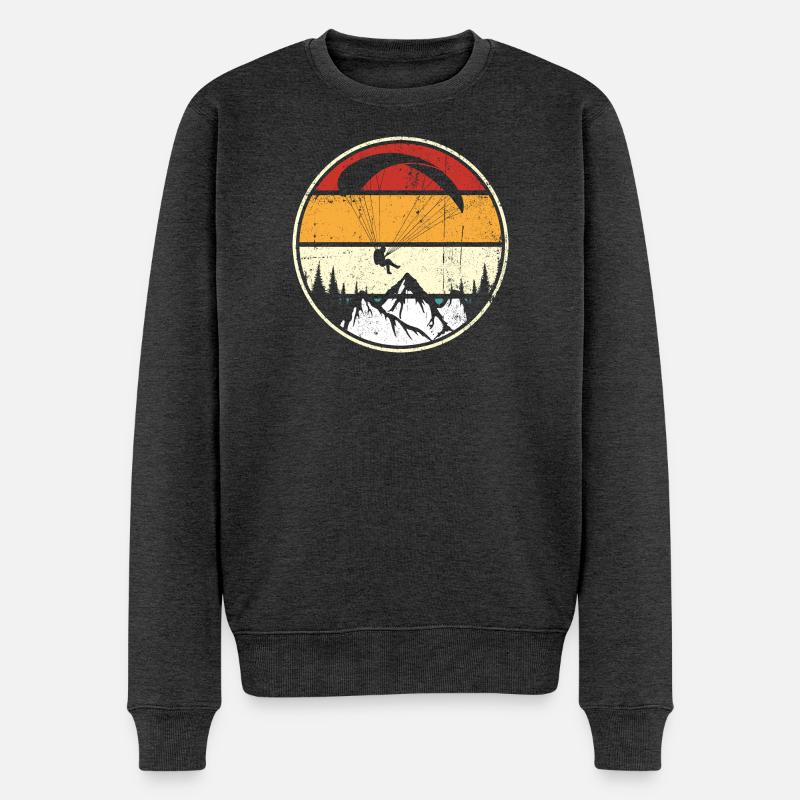 Sunset Peaks Eagle Circle - Männer Premium Bio Pullover - Anthrazit meliert