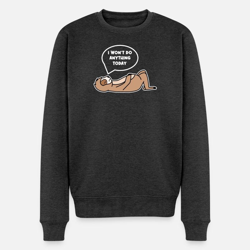 Urwaldbewohner Chillen Faultier Faul Zoo Statement - Männer Premium Bio Pullover - Anthrazit meliert