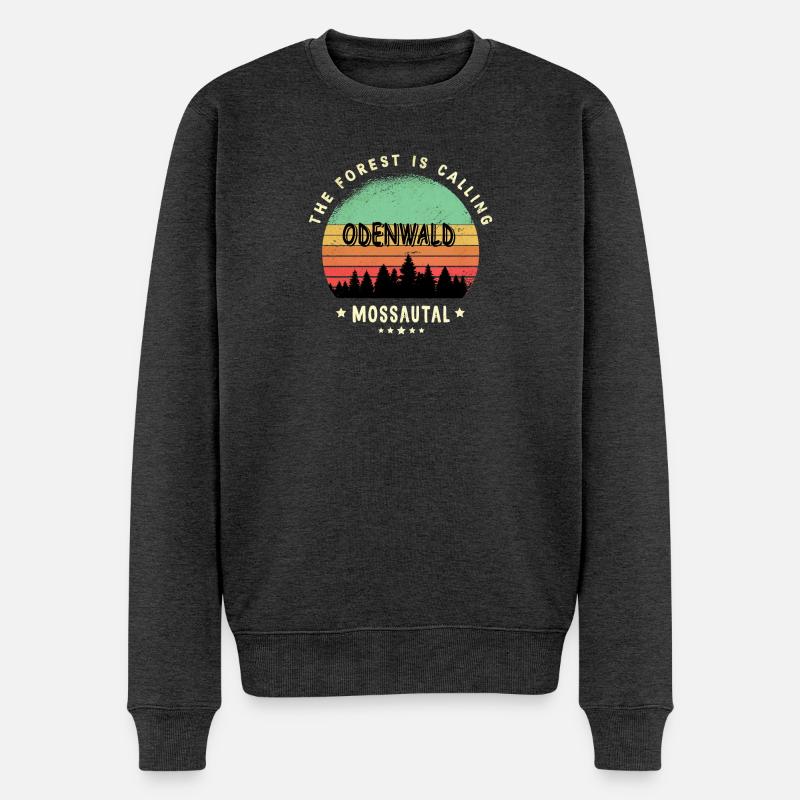 Mossautal Odenwald Design - Pull Premium bio Homme - anthracite chiné