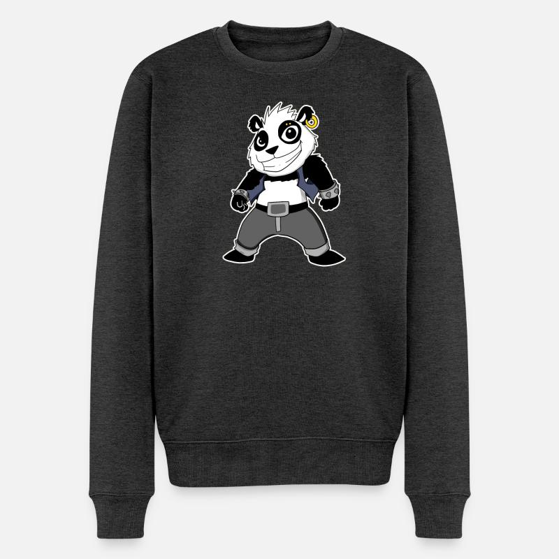 Cool Panda - Pull Premium bio Homme - anthracite chiné