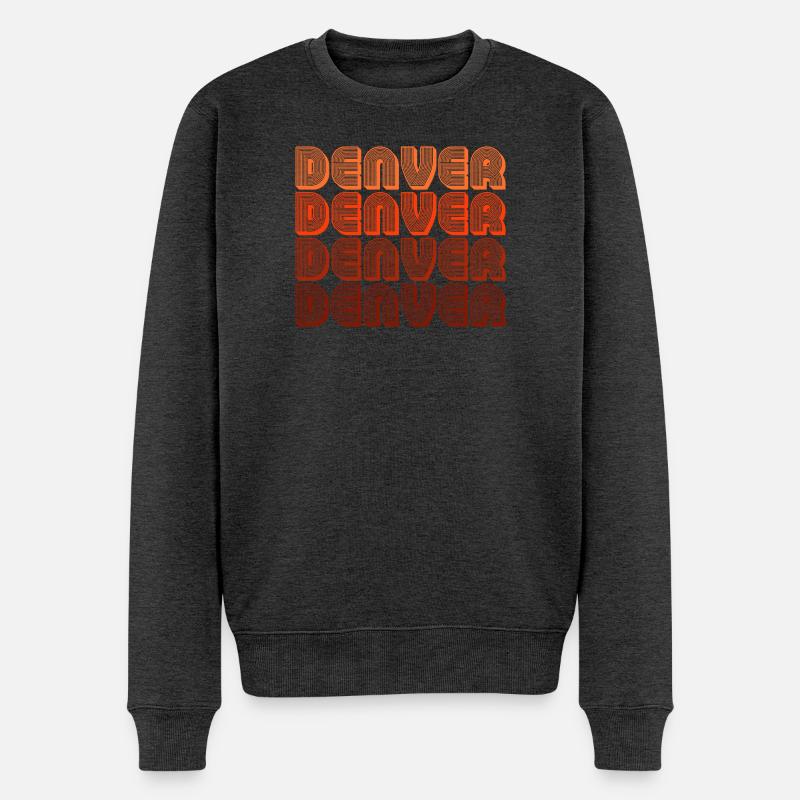 Denver Gradient Retro Muster - Männer Premium Bio Pullover - Anthrazit meliert