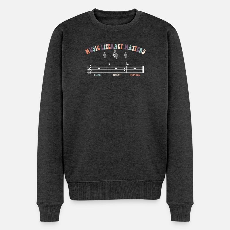 Music Literacy Matters - Männer Premium Bio Pullover - Anthrazit meliert