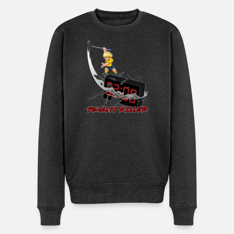 Penalty Killer Floorball v2-rouge - Pull Premium bio Homme - anthracite chiné