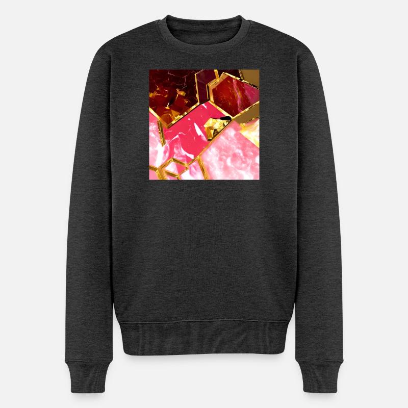 Marmor Roségold Textur - Männer Premium Bio Pullover - Anthrazit meliert