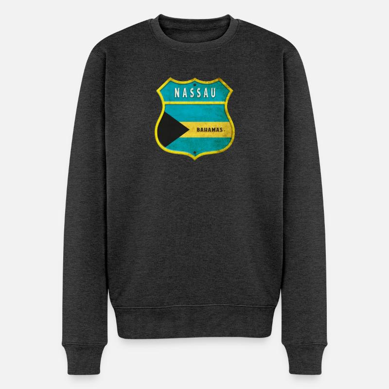 Nassau Bahamas Flaggen Wappen Design - Männer Premium Bio Pullover - Anthrazit meliert