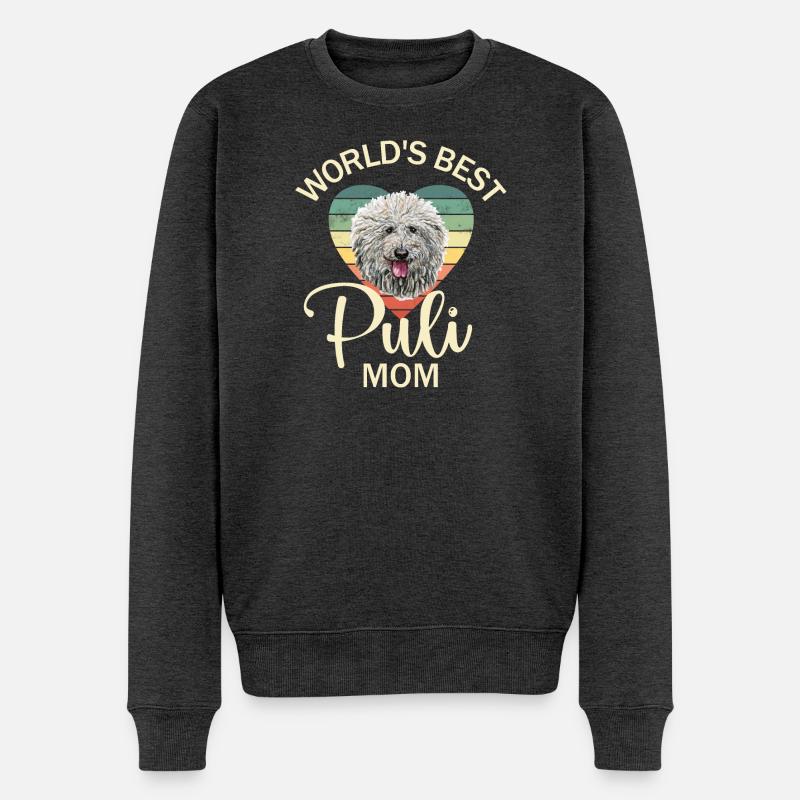 Puli Hund - Männer Premium Bio Pullover - Anthrazit meliert