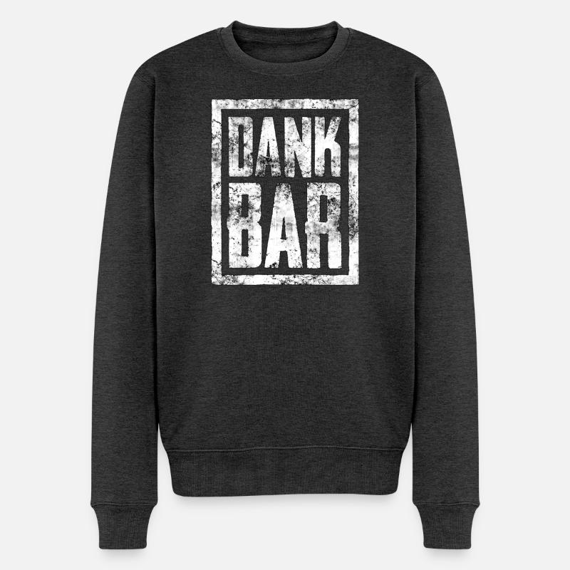 Urban Graffiti Dank Bar Design - Männer Premium Bio Pullover - Anthrazit meliert