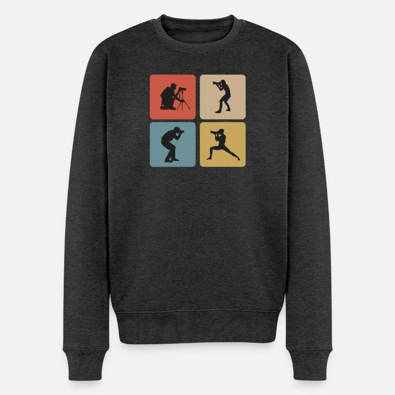Fotograf Design - Männer Premium Bio Pullover - Anthrazit meliert
