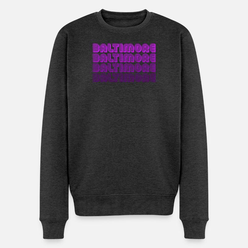 Grille néon de Baltimore - Pull Premium bio Homme - anthracite chiné