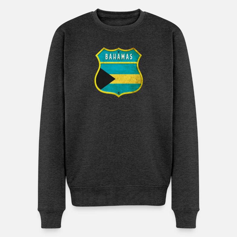 Bahamas Wappen Flaggen Design - Männer Premium Bio Pullover - Anthrazit meliert