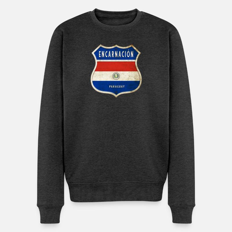 Encarnación Paraguay Design du drapeau - Pull Premium bio Homme - anthracite chiné