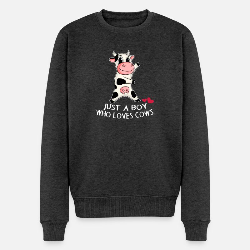 Amour de vache - Pull Premium bio Homme - anthracite chiné