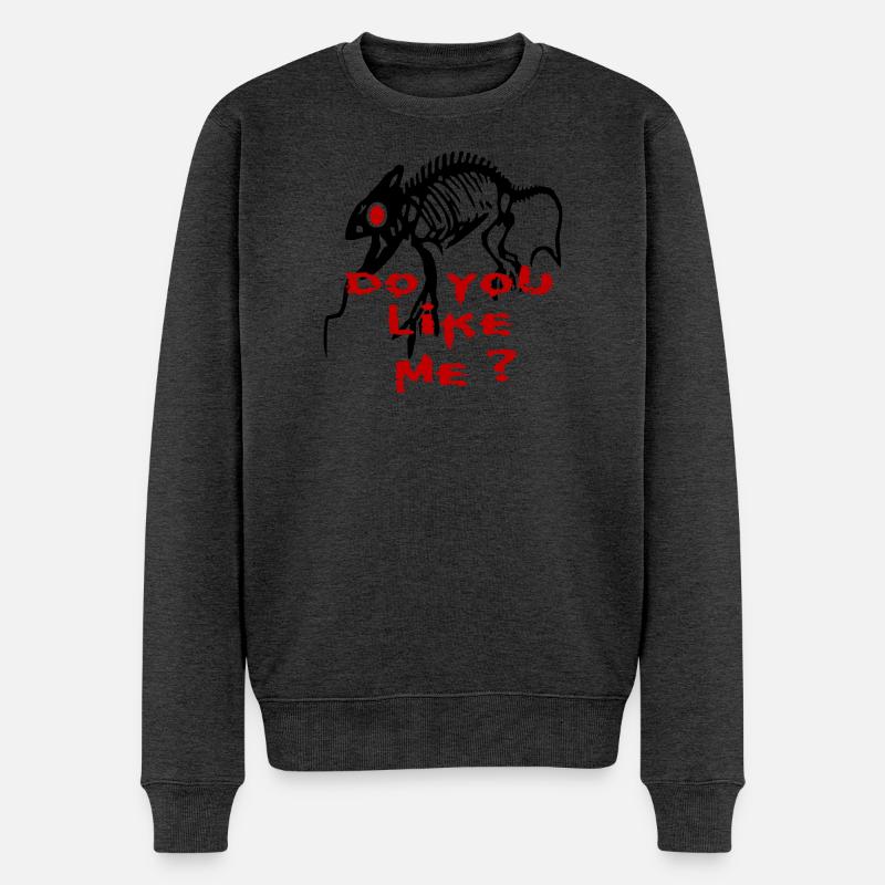 M’aimes-tu, gecko - Pull Premium bio Homme - anthracite chiné
