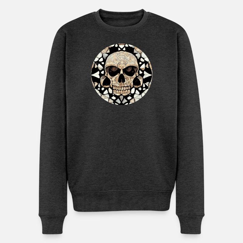 Maya-Kunst - Stammesschädel - Männer Premium Bio Pullover - Anthrazit meliert