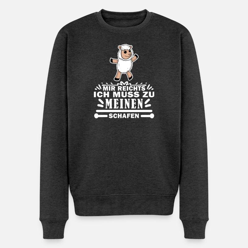 Schaf Schafe - Männer Premium Bio Pullover - Anthrazit meliert