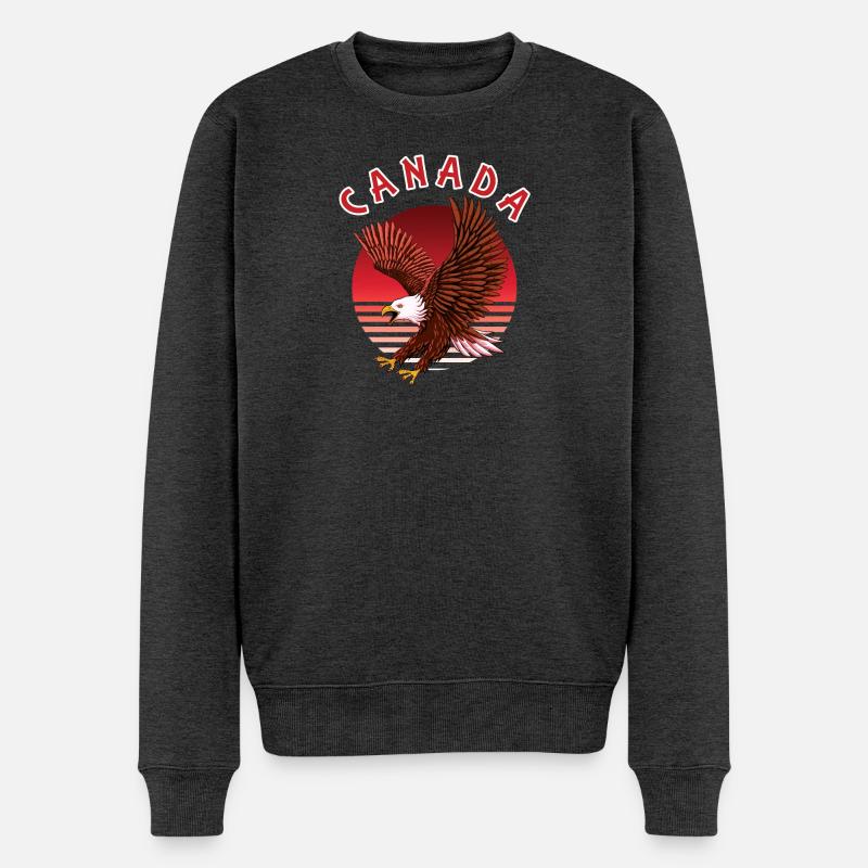 Kanada Adler - Männer Premium Bio Pullover - Anthrazit meliert