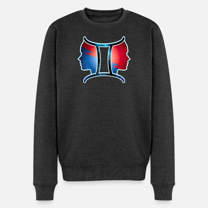 Tierkreiszeichen | Zwillingszeichen - Männer Premium Bio Pullover - Anthrazit meliert