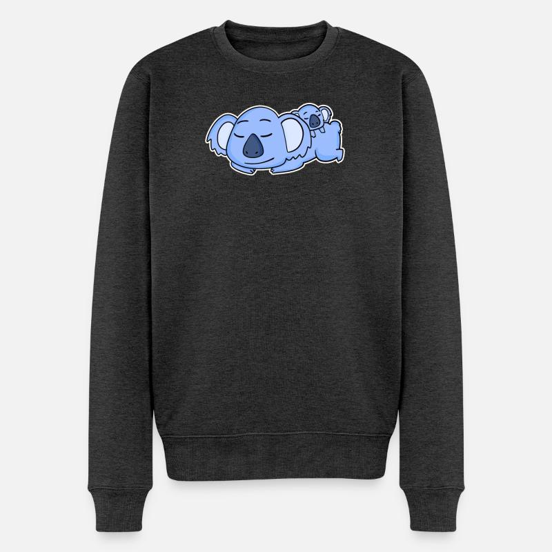 Famille - Koala avec bébé Koala - Pull Premium bio Homme - anthracite chiné