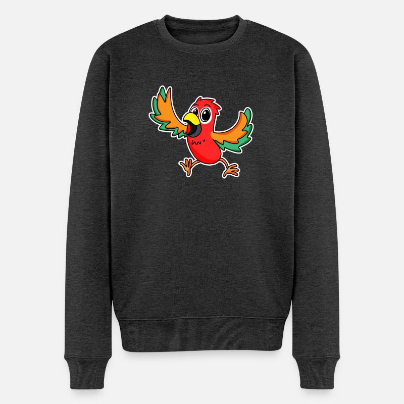 Perroquet Oiseaux Oiseaux - Pull Premium bio Homme - anthracite chiné