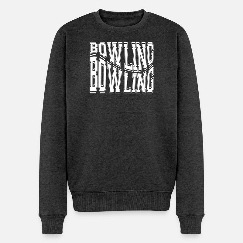 Bowling, Bowling Fan, Bowling - Männer Premium Bio Pullover - Anthrazit meliert