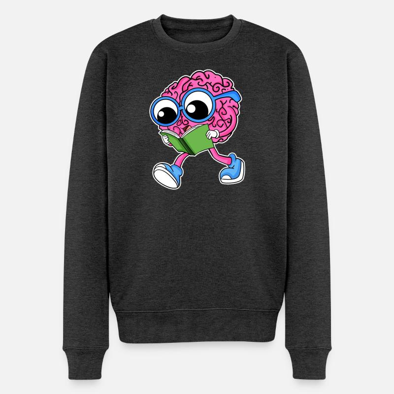 Lecture du cerveau - Pull Premium bio Homme - anthracite chiné