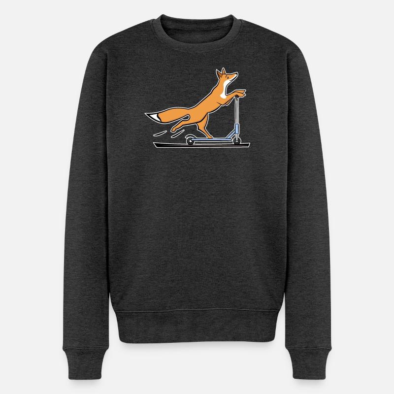 Fuchs - Männer Premium Bio Pullover - Anthrazit meliert