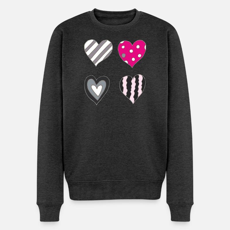 Variation cardiaque - Pull Premium bio Homme - anthracite chiné