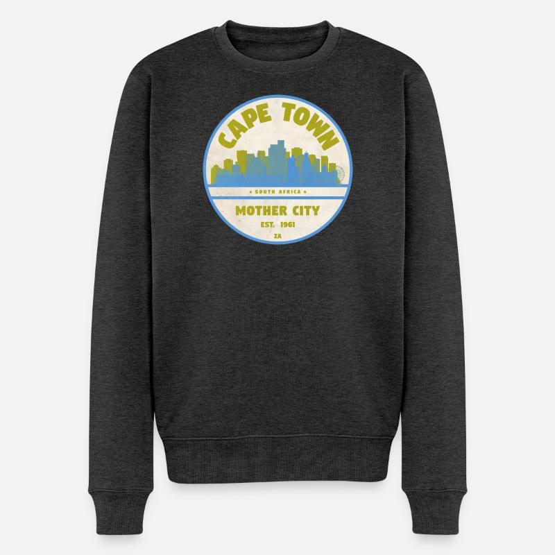 Emblème vintage de la Skyline du Cap - Pull Premium bio Homme - anthracite chiné
