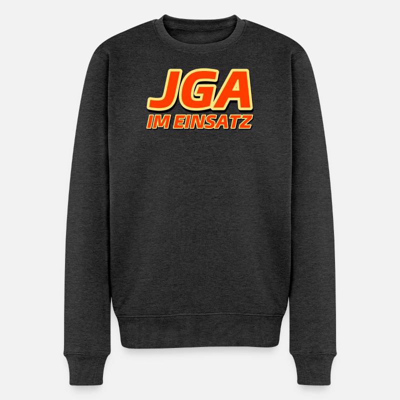 JGA IM EINSATZ - Junggesellenabschied - Männer Premium Bio Pullover - Anthrazit meliert