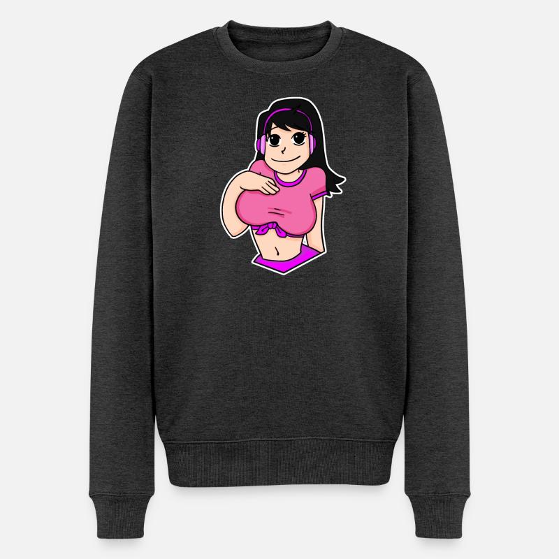 Anime - Männer Premium Bio Pullover - Anthrazit meliert