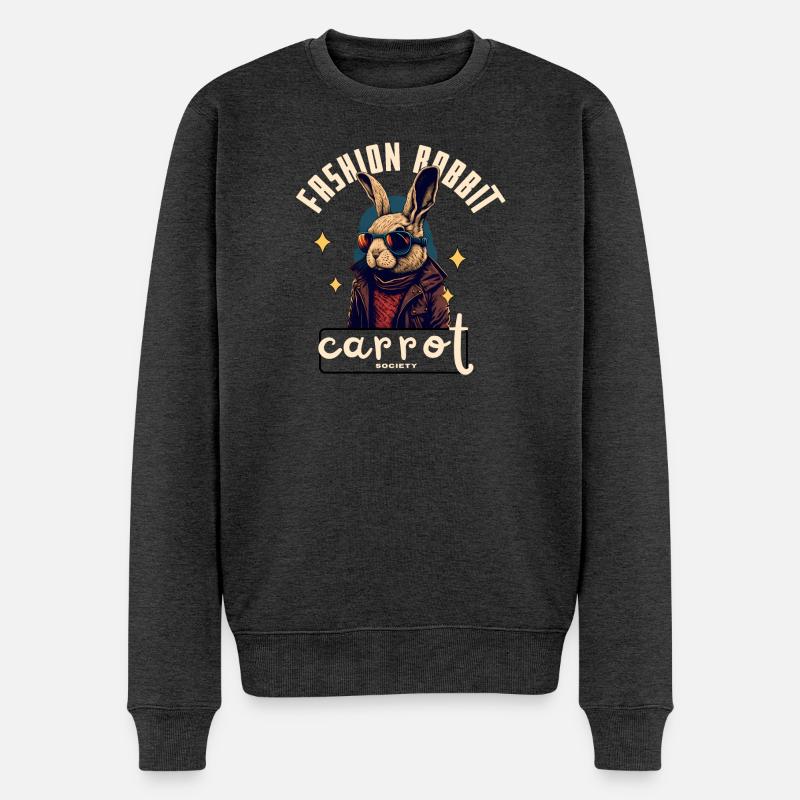 Leder-Rocker Bunny - Männer Premium Bio Pullover - Anthrazit meliert