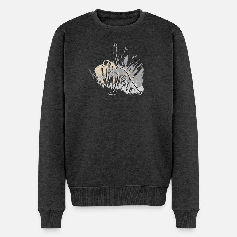 Dein perfekte Style für Yoga - Männer Premium Bio Pullover - Anthrazit meliert