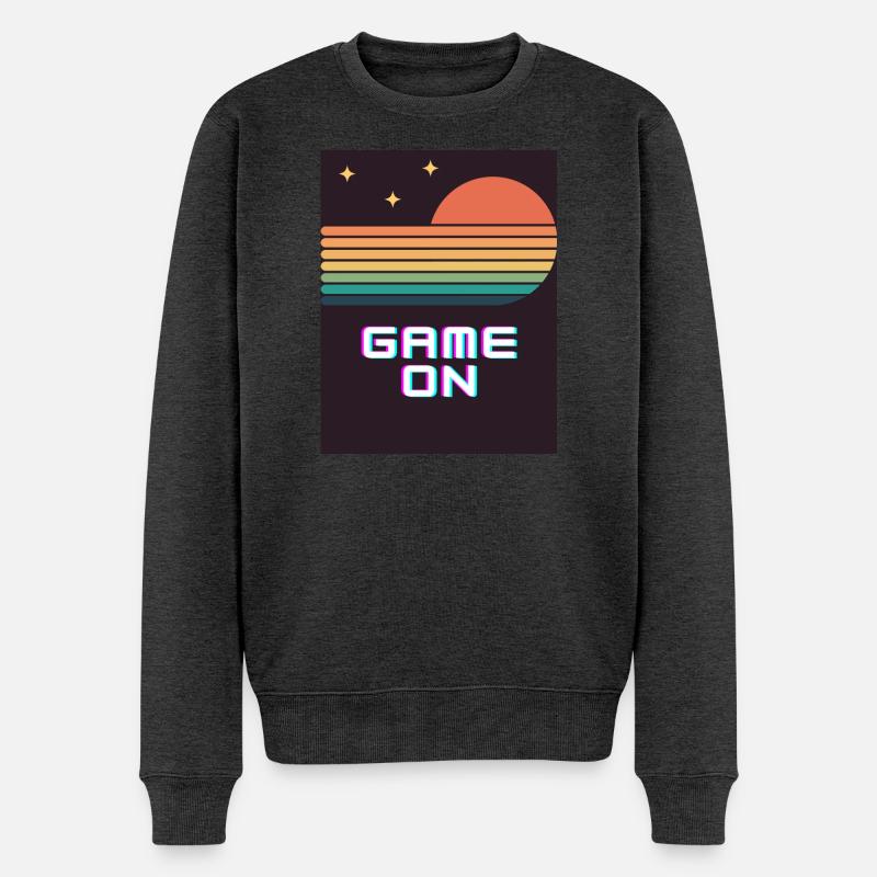 Retro Gamer - Männer Premium Bio Pullover - Anthrazit meliert