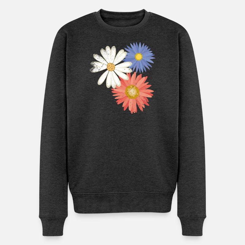 3 fleurs - Pull Premium bio Homme - anthracite chiné