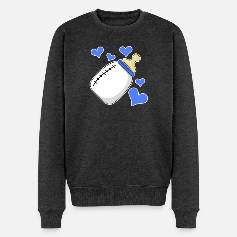 Junge Schwanger Geburt Sohn - Männer Premium Bio Pullover - Anthrazit meliert