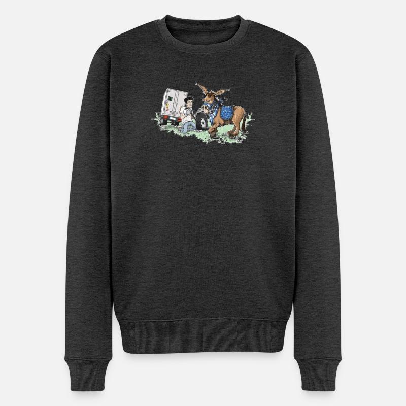 Eselkutschen-Pannenhilfe - Männer Premium Bio Pullover - Anthrazit meliert